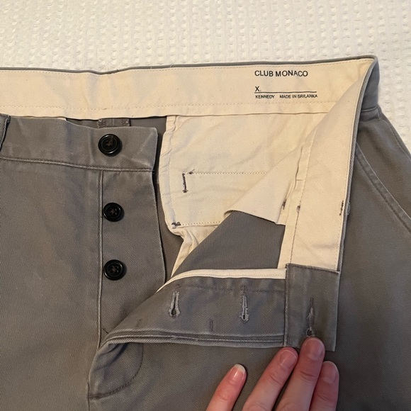 Men’s Gray Chino Pants By Club Monaco size 34/34 Kennedy Fit. - Picture 3 of 8